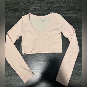 Garage soft pink cropped long sleeve size small